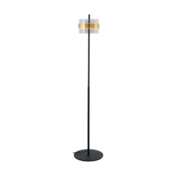 Lámpara de pie LED Inside, color latón/gris humo, altura 146 cm