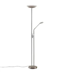 Lámpara de pie LED Jonne de Lindby, redonda, brazo de lectura, atenuable, 180 cm