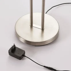 Lámpara de pie LED Jonne de Lindby, redonda, brazo de lectura, atenuable, 180 cm
