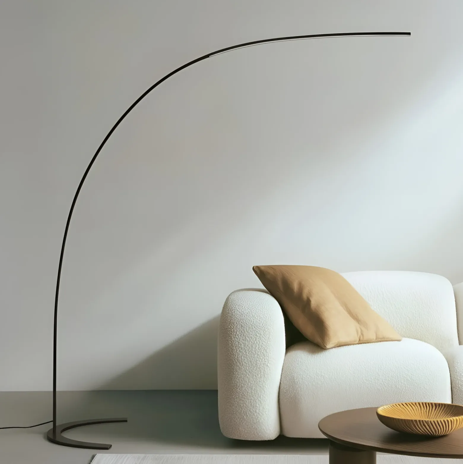 Lámpara de pie LED Lindby Danua, negra, metal, altura 200 cm
