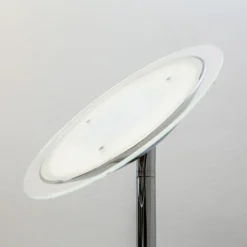 Lámpara de pie LED Lindby Malea, color cromo, atenuable, 180 cm