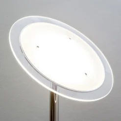 Lámpara de pie LED Lindby Malea, color cromo, atenuable, 180 cm