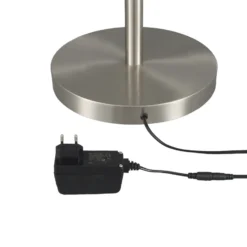Lámpara de pie LED Lindby Ragna, níquel, metal, atenuable