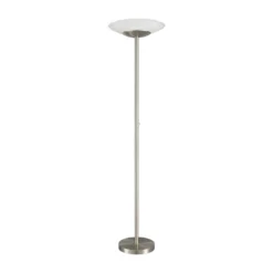 Lámpara de pie LED Lindby Ragna, níquel, metal, atenuable
