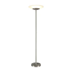 Lámpara de pie LED Lindby Ragna, níquel, metal, atenuable