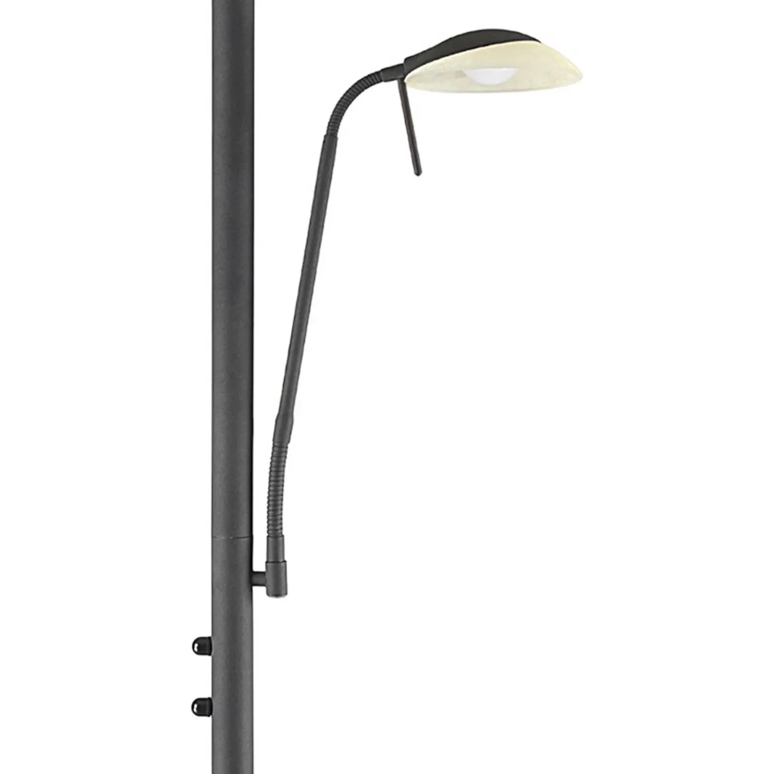 Lámpara de pie LED Lindby Ragna, brazo de lectura, marrón oscuro, atenuable
