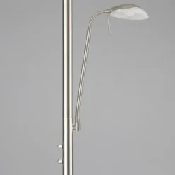 Lámpara de pie LED Lindby Ragna, brazo de lectura, níquel, atenuable