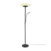 Lámpara de pie LED Lindby Ragna, brazo de lectura, marrón oscuro, atenuable