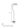 Lámpara de pie LED Lindby Rayón, negro, metal, altura 150,3 cm