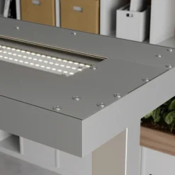 Lámpara de pie LED Logan Basic de Arcchio, plateada, 6000 lm, atenuable
