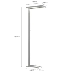 Lámpara de pie LED Logan Basic de Arcchio,juego de 2, plateada, 6000 lm