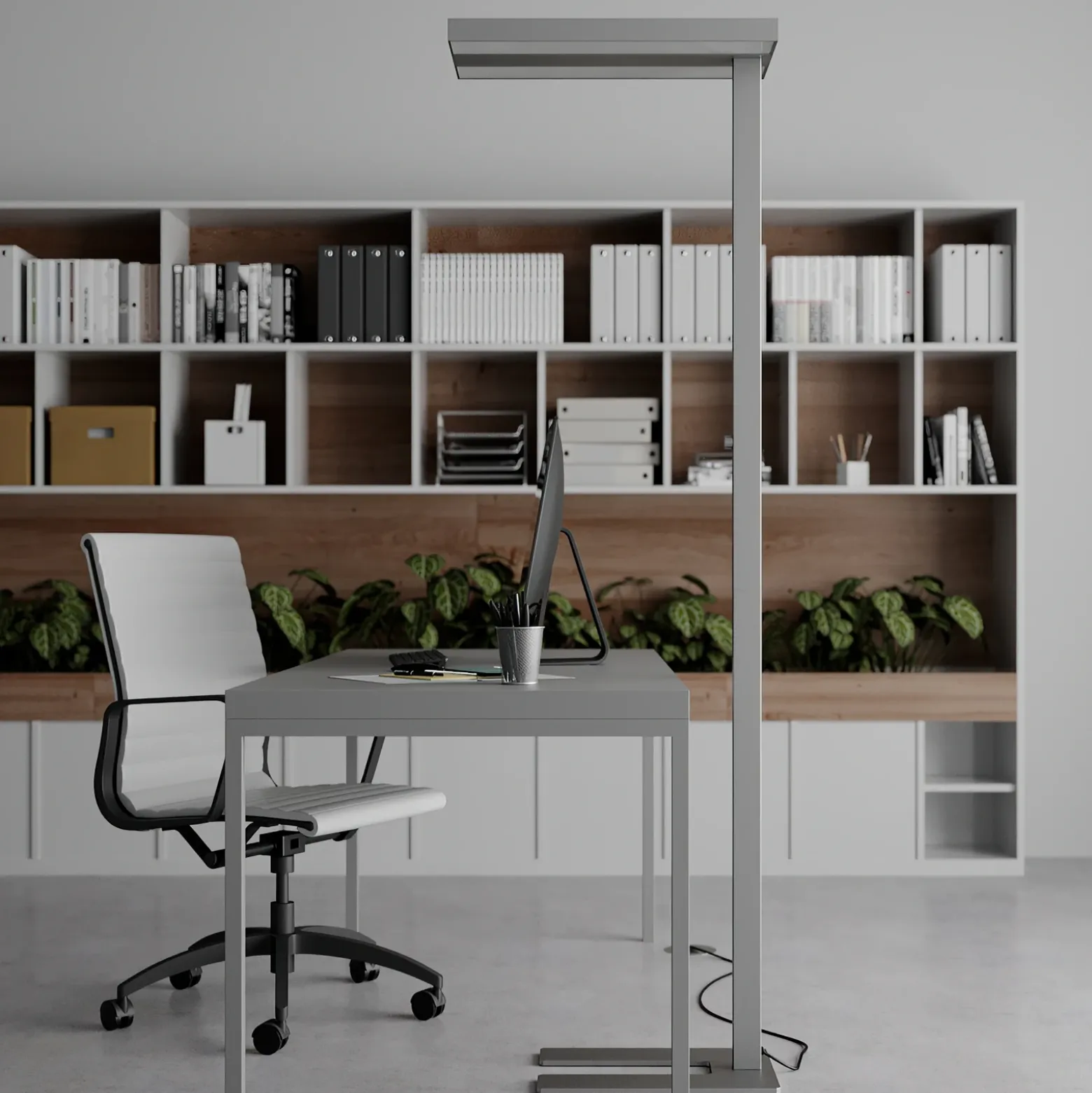 Lámpara de pie LED Logan Basic de Arcchio,juego de 2, plateada, 6000 lm