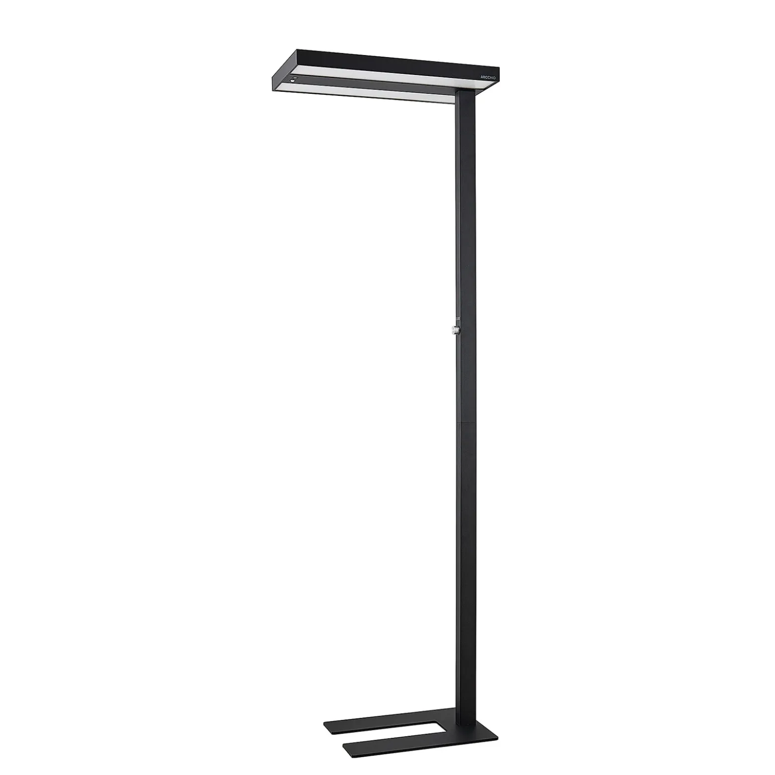 Lámpara de pie LED Logan Pro de Arcchio, negra, con sensor, atenuable