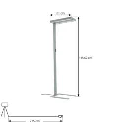 Lámpara de pie LED Logan Ultra HCL CCT de Arcchio, plateada, atenuable
