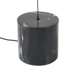 Lámpara de pie LED Lucande Darrow, negro/ópalo, cristal, atenuable