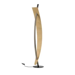 Lámpara de pie LED Lucande Marija, negra, metal, altura 140 cm