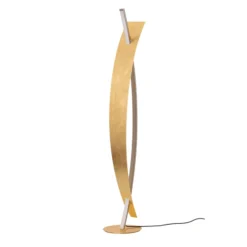 Lámpara de pie LED Lucande Marija, dorada, atenuable, 140 cm