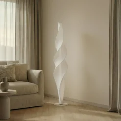 Lámpara de pie LED Lucande Novelle, blanca, CCT, altura 137 cm