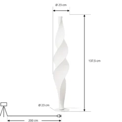 Lámpara de pie LED Lucande Novelle, blanca, CCT, altura 137 cm