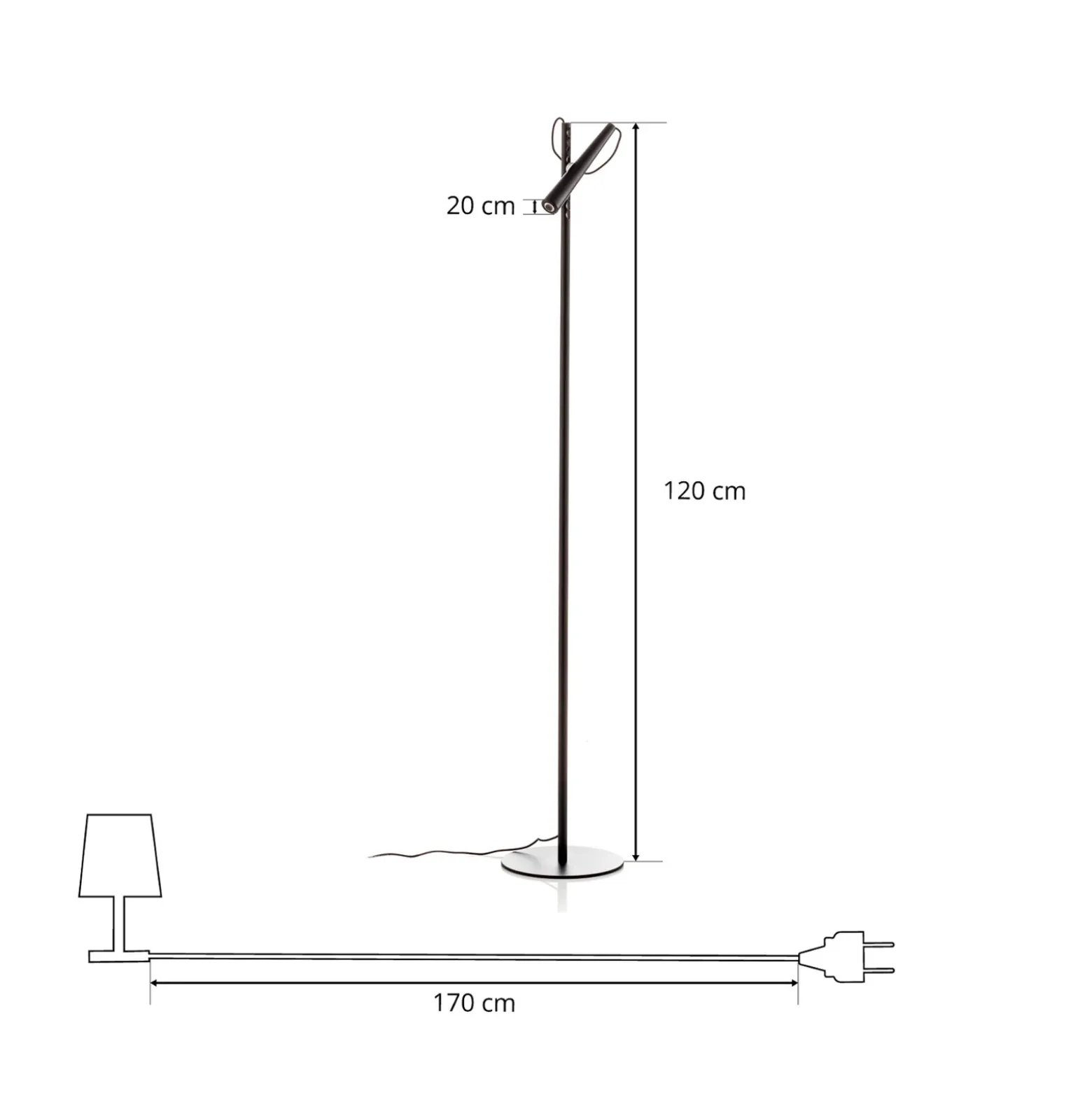 Lámpara de pie LED Magneto de Foscarini, negra