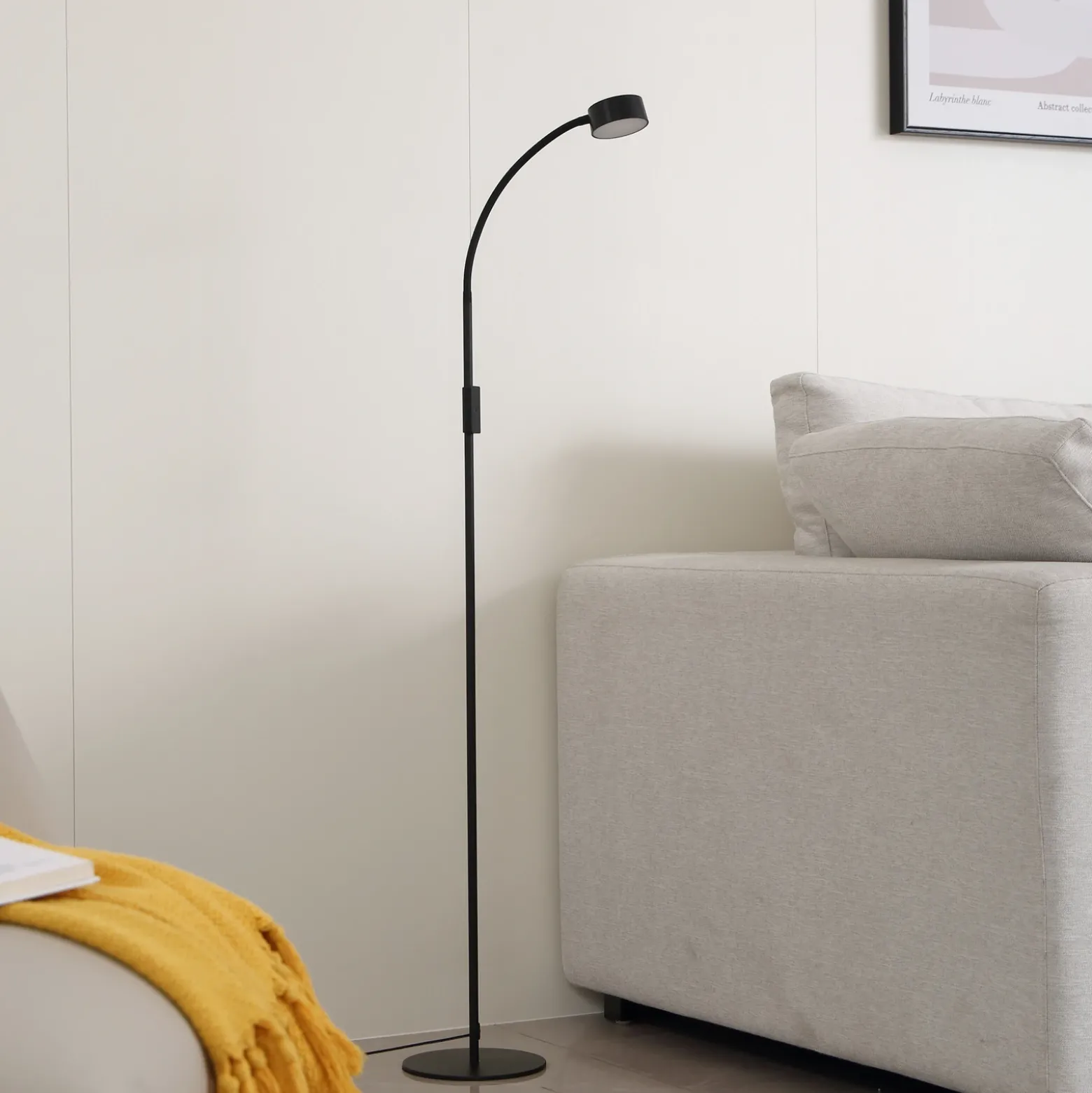 lámpara de pie LED Maori de Lindby, 140 cm, negro, CCT, atenuable