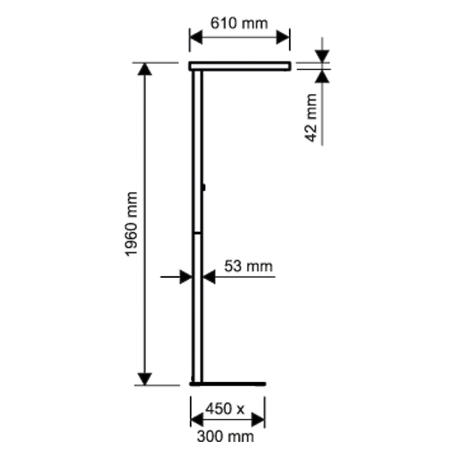 Lámpara de pie LED MAULjaval, color plata, 196 cm, base atenuable
