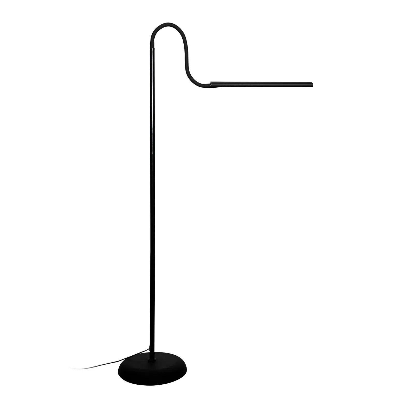 Lámpara de pie LED MAULpirro, negro, 126 cm, atenuable