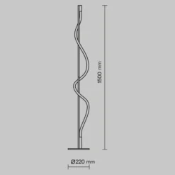 Lámpara de pie LED Maytoni Tau, negra, aluminio, altura 150 cm