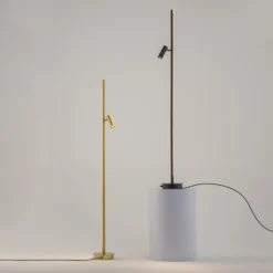 Lámpara de pie LED Maytoni Thin, negra, aluminio, altura 155 cm, atenuable