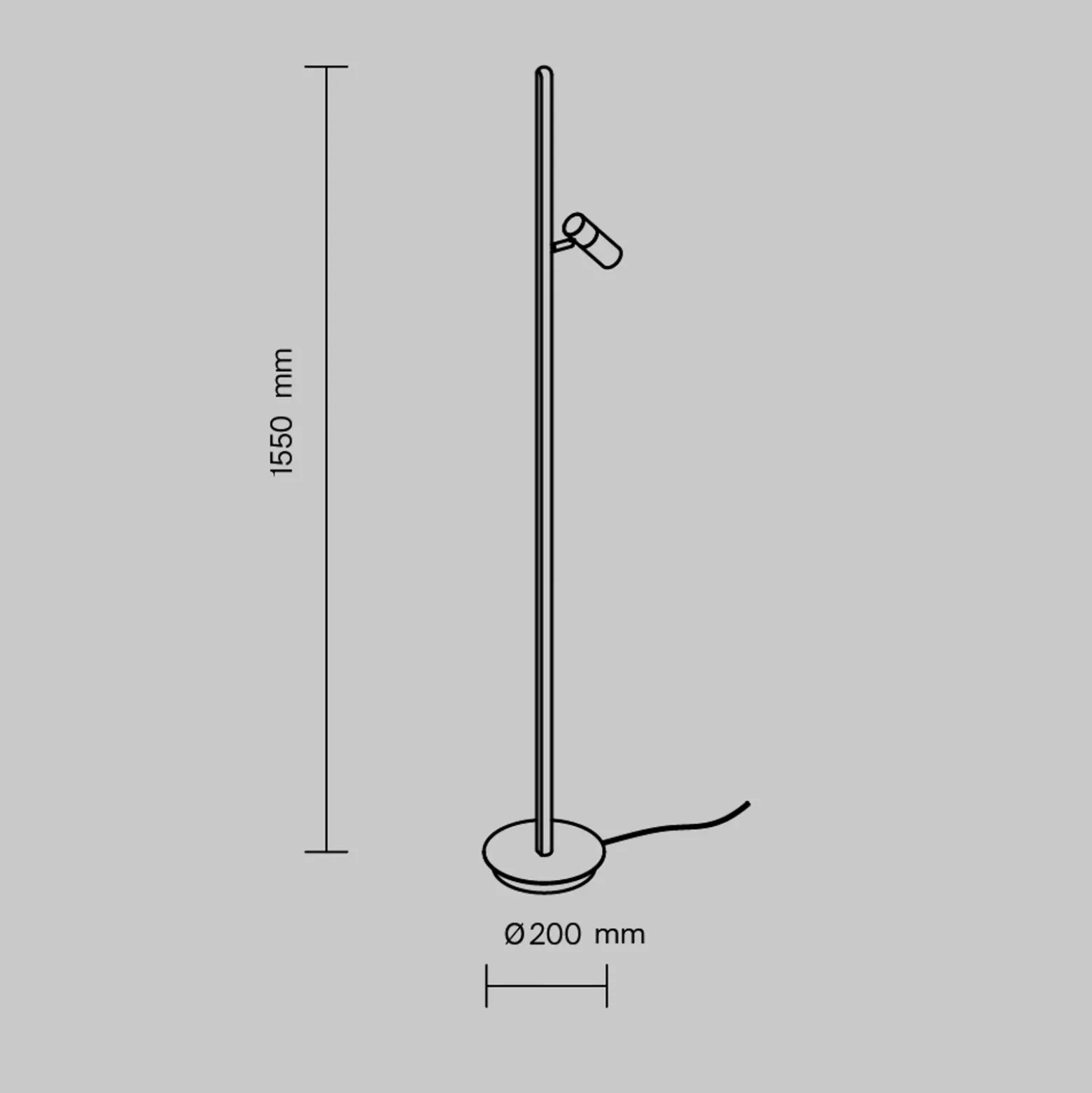 Lámpara de pie LED Maytoni Thin, negra, aluminio, altura 155 cm, atenuable