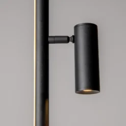 Lámpara de pie LED Maytoni Thin, negra, aluminio, altura 155 cm, atenuable