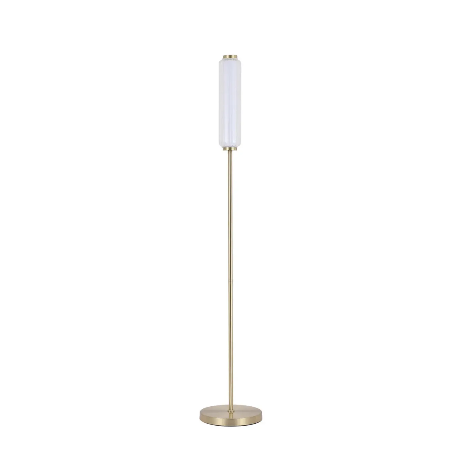 Lámpara de pie LED Mod, color latón, atenuable en 3 niveles, acero