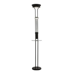 Lámpara de pie LED Mother & Child, negra, superficie de carga, atenuable
