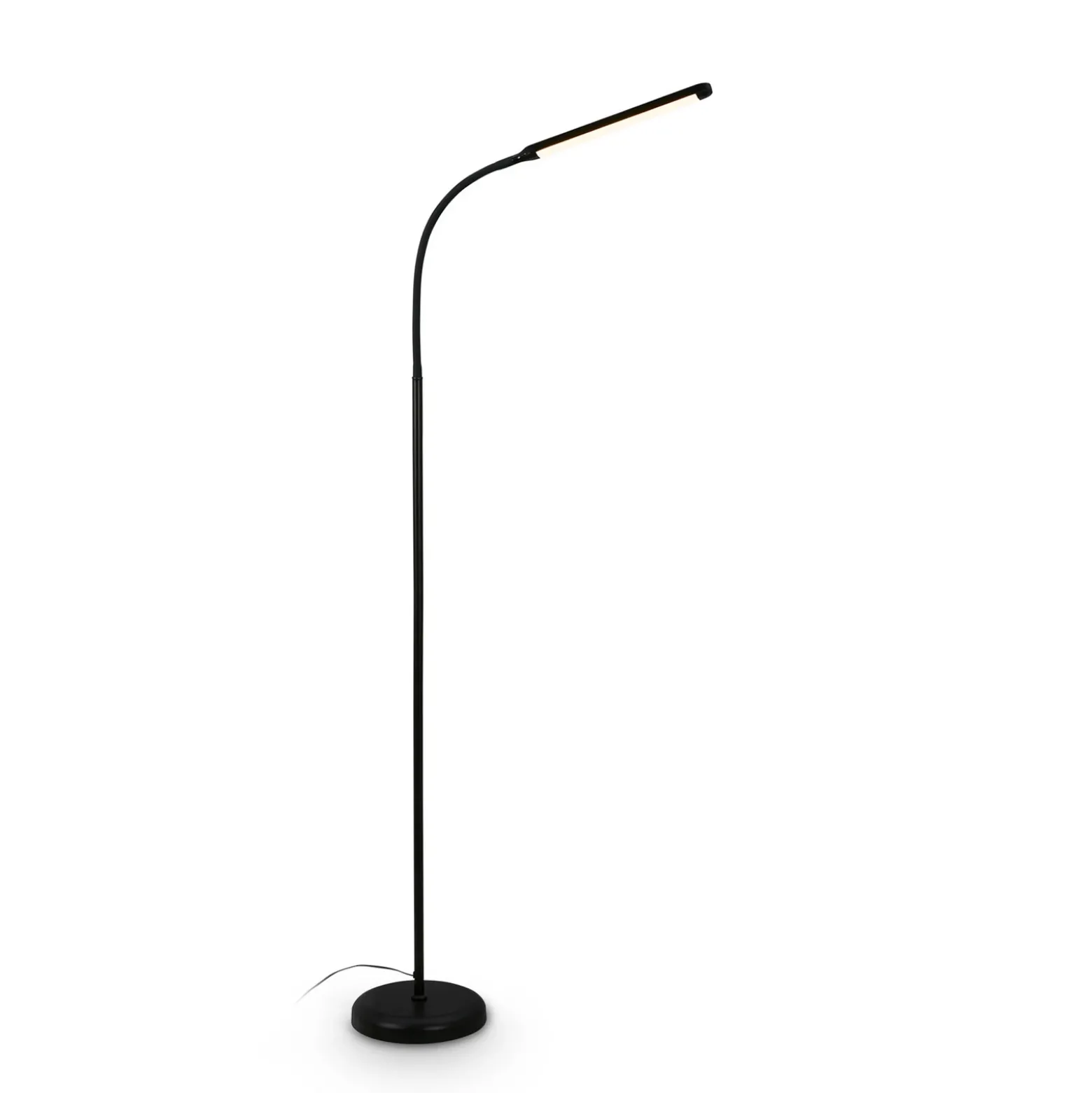 Lámpara de pie LED Mura, negro, altura 170 cm, metal, regulador táctil