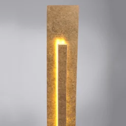 Lámpara de pie LED Nevis con aspecto de pan de oro