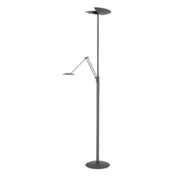 Lámpara de pie LED New Sapporo, negra, 183 cm metal Atenuador CCT