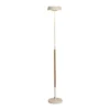 Lámpara de pie LED Noa II, regulador táctil, acero, blanco/color madera