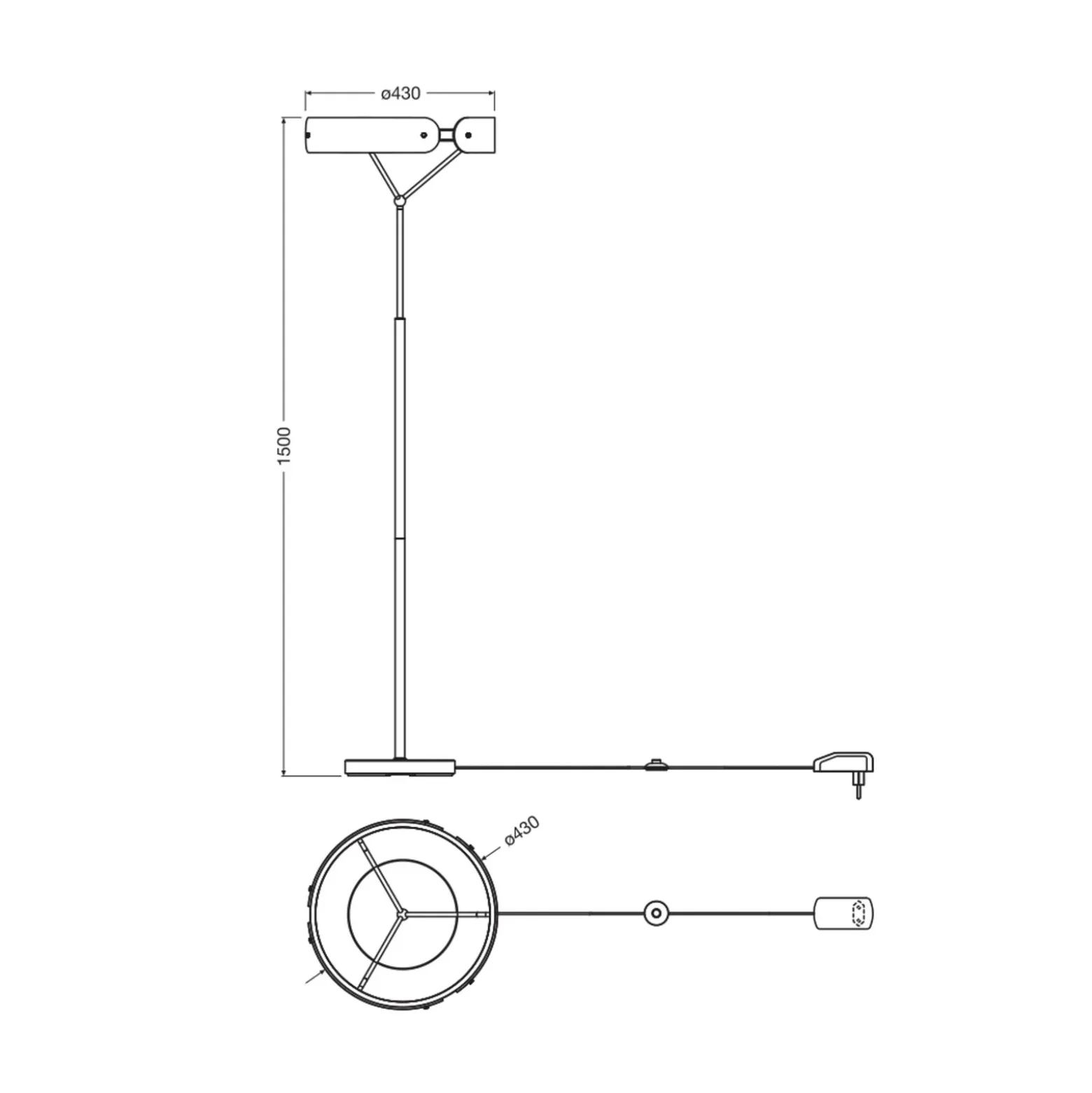 Lámpara de pie LED OSRAM Decor Curve Felt, gris, fieltro, 3000 K