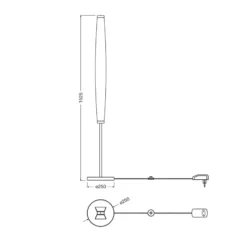 Lámpara de pie LED OSRAM Decor Flat Felt, gris, fieltro, 3000 K