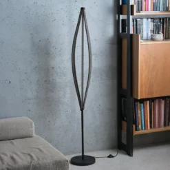 Lámpara de pie LED OSRAM Decor Flat Felt, gris, fieltro, 3000 K