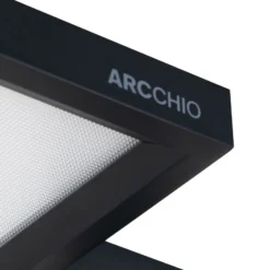Lámpara de pie LED para oficina Arcchio Nelus, negra, con sensor, atenuable