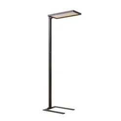 Lámpara de pie LED para oficina Arcchio Nelus, negra, con sensor, atenuable