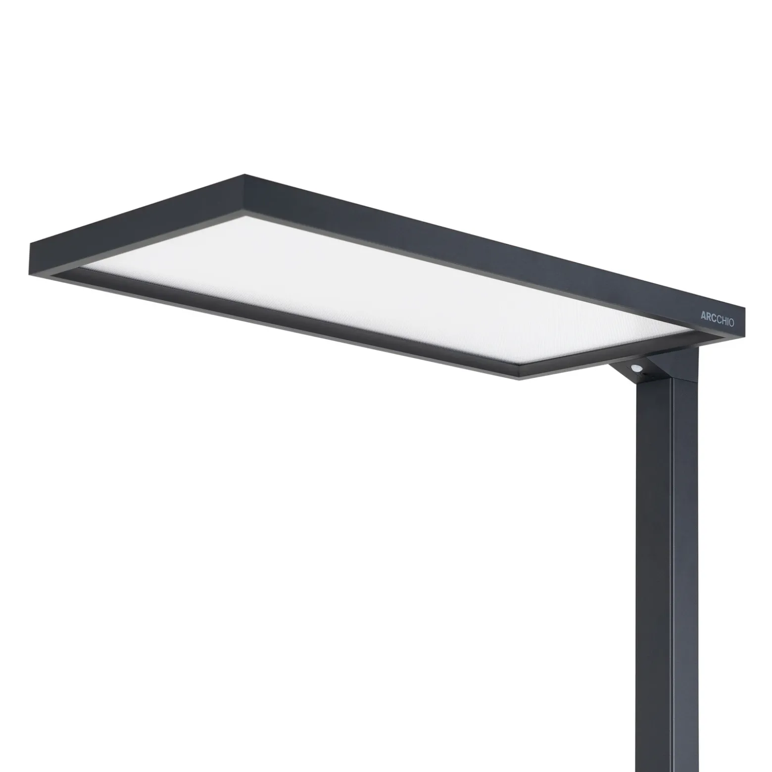Lámpara de pie LED para oficina Arcchio Nelus, negra, con sensor, atenuable