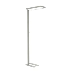 Lámpara de pie LED para oficina MAULjura, color plateado, aluminio, 196,5 cm