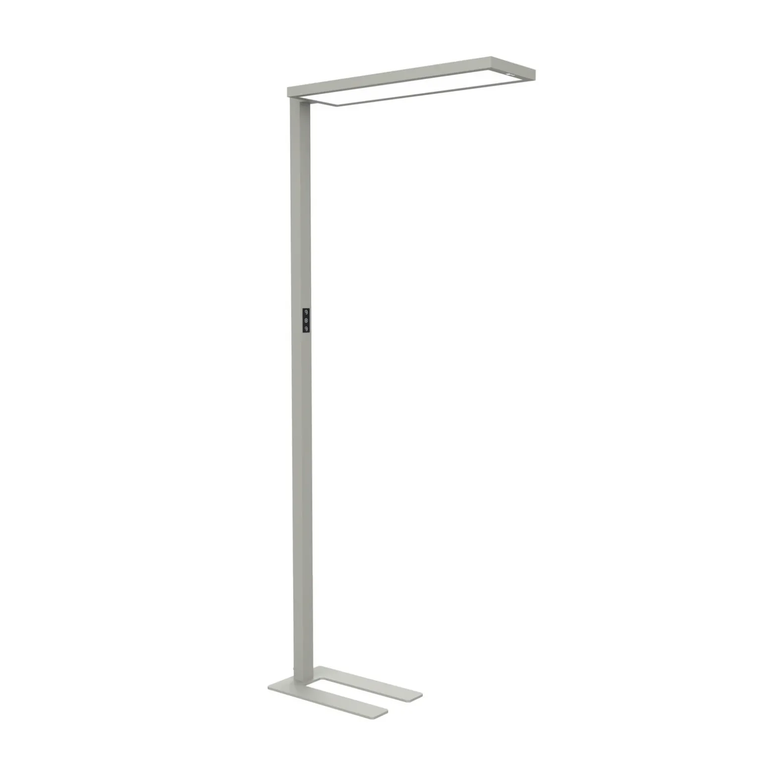 Lámpara de pie LED para oficina MAULsenja, color plateado, sensor, 196 cm