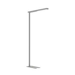 Lámpara de pie LED para oficina MAULjet, color plata, atenuable, 195 cm