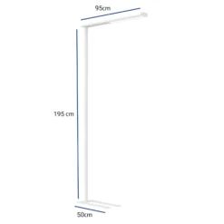 Lámpara de pie LED para oficina MAULjet, blanca, atenuable, 195 cm