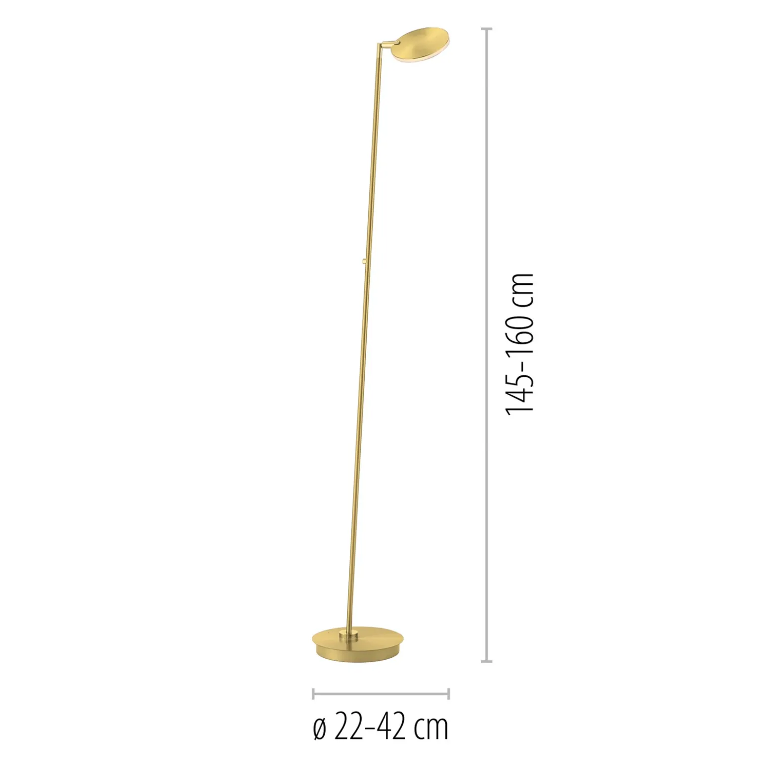 Lámpara de pie LED Paul Neuhaus Akku-Bente, latón, CCT, USB-C