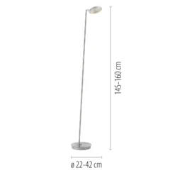 Lámpara de pie LED Paul Neuhaus Akku-Bente, gris, CCT, USB-C