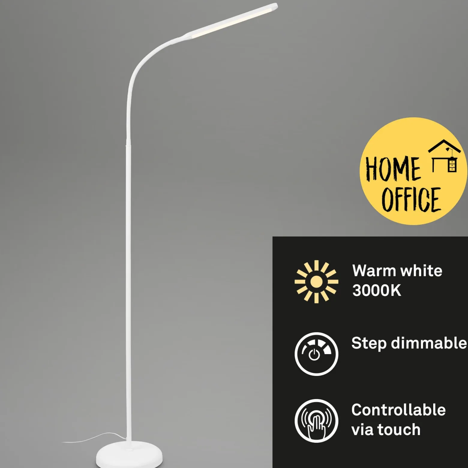 Lámpara de pie LED Pivaz ajustable touchdim blanco